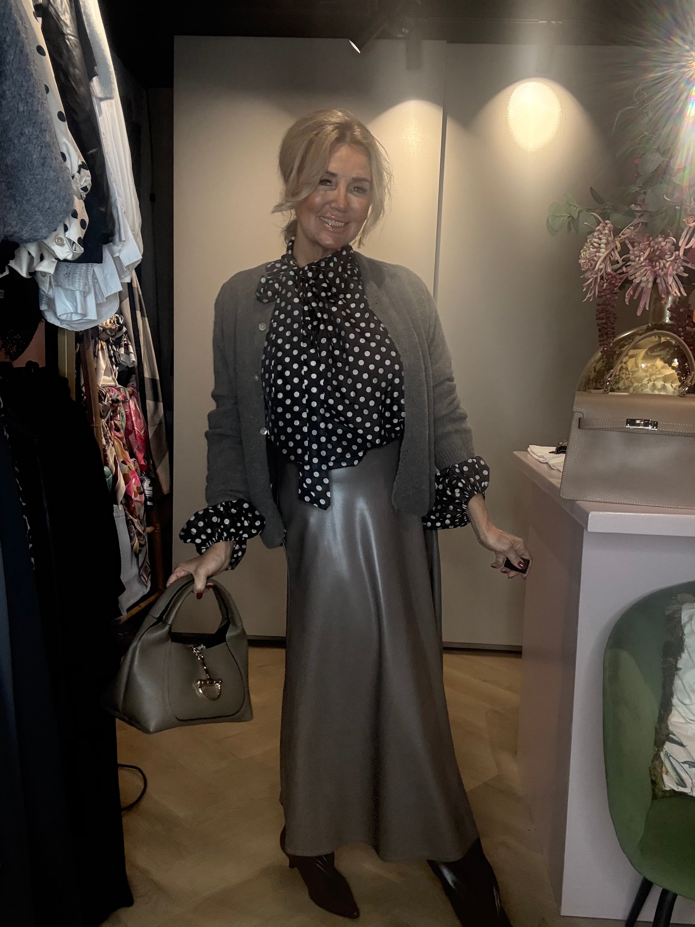 Veagan Leatherlook Rok Taupe